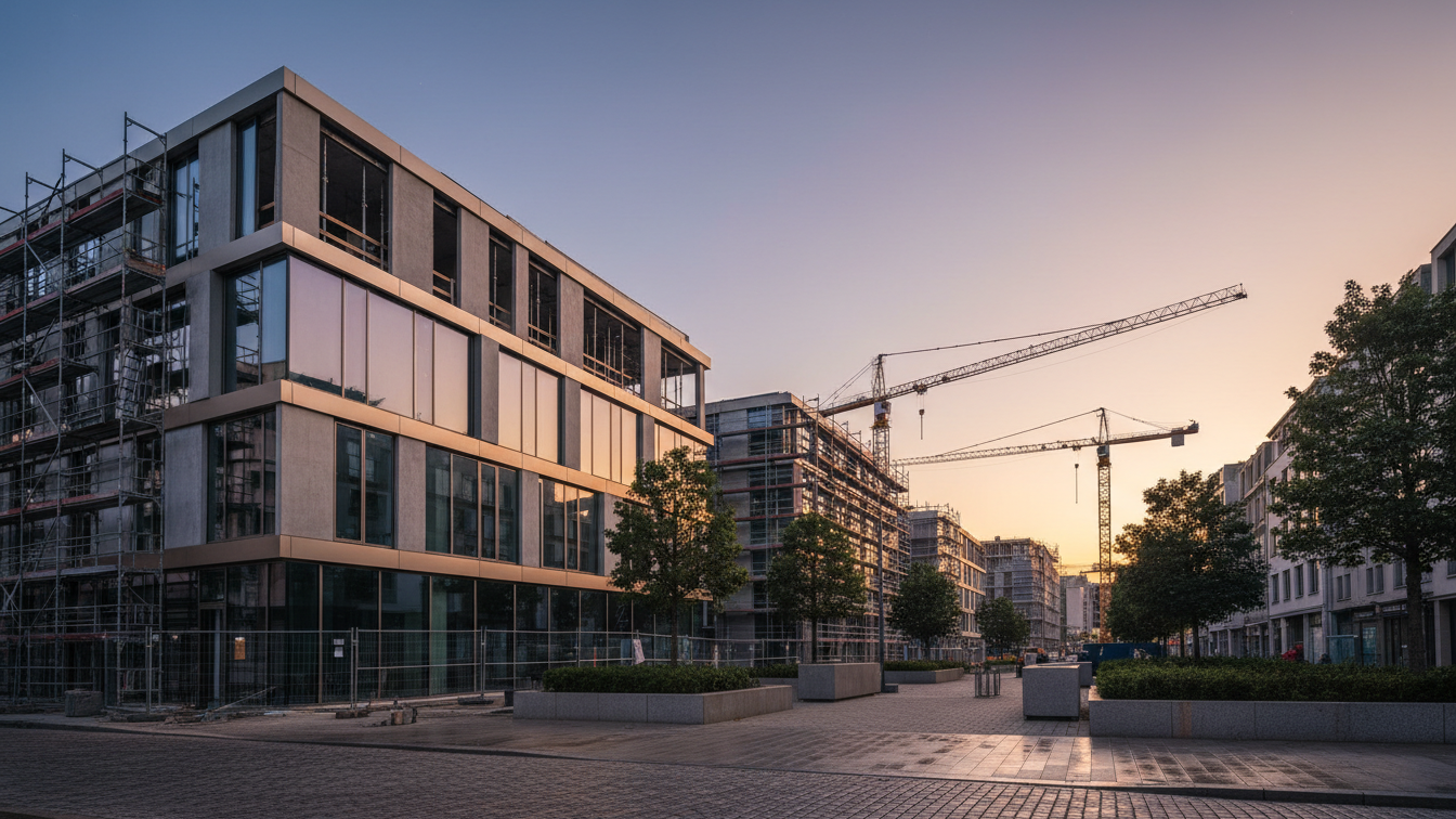 Logicor initiiert Rohbau für Logistikentwicklung in Frechen – KI-generiertes Symbolbild