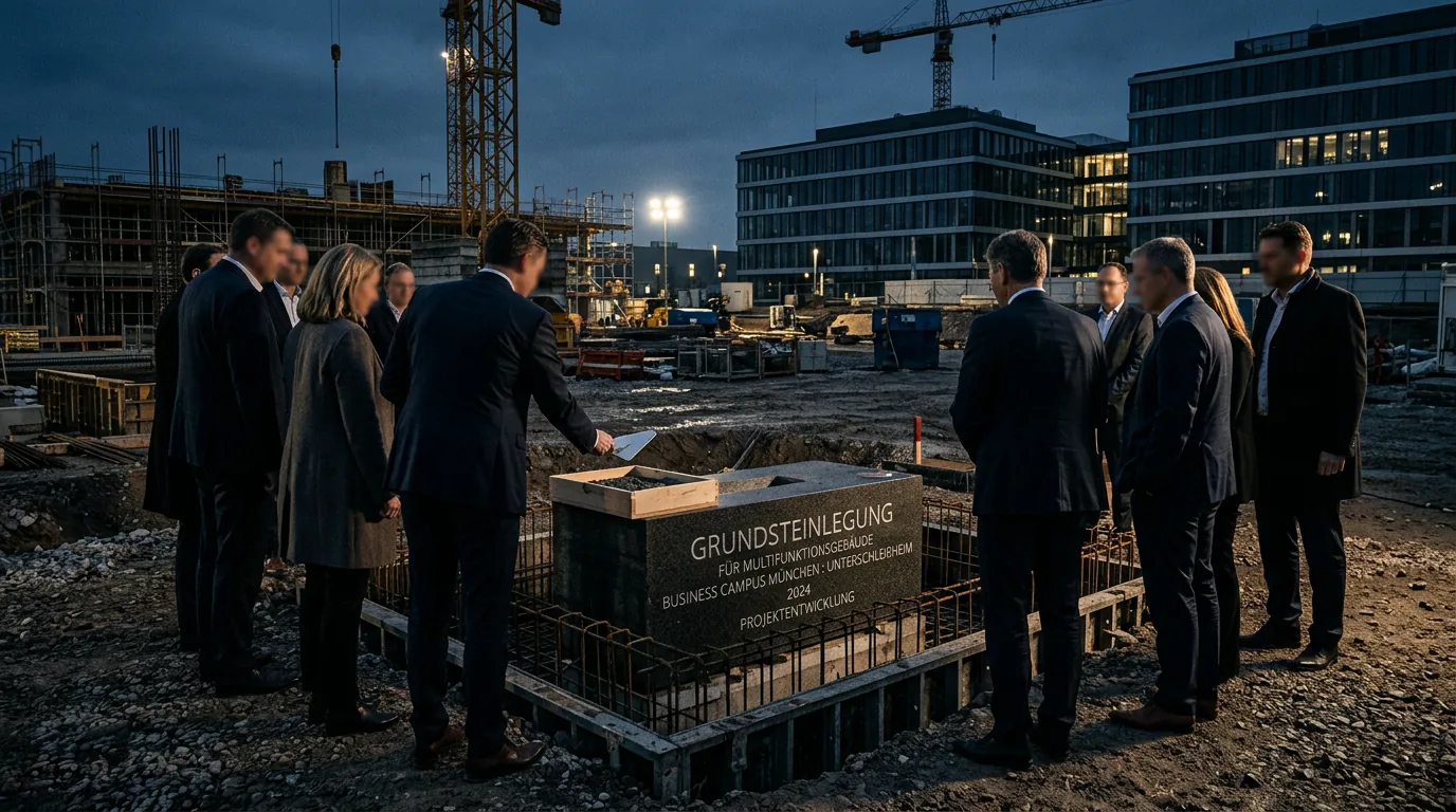 Grundsteinlegung für Multifunktionsgebäude am Business Campus München : Unterschleißheim