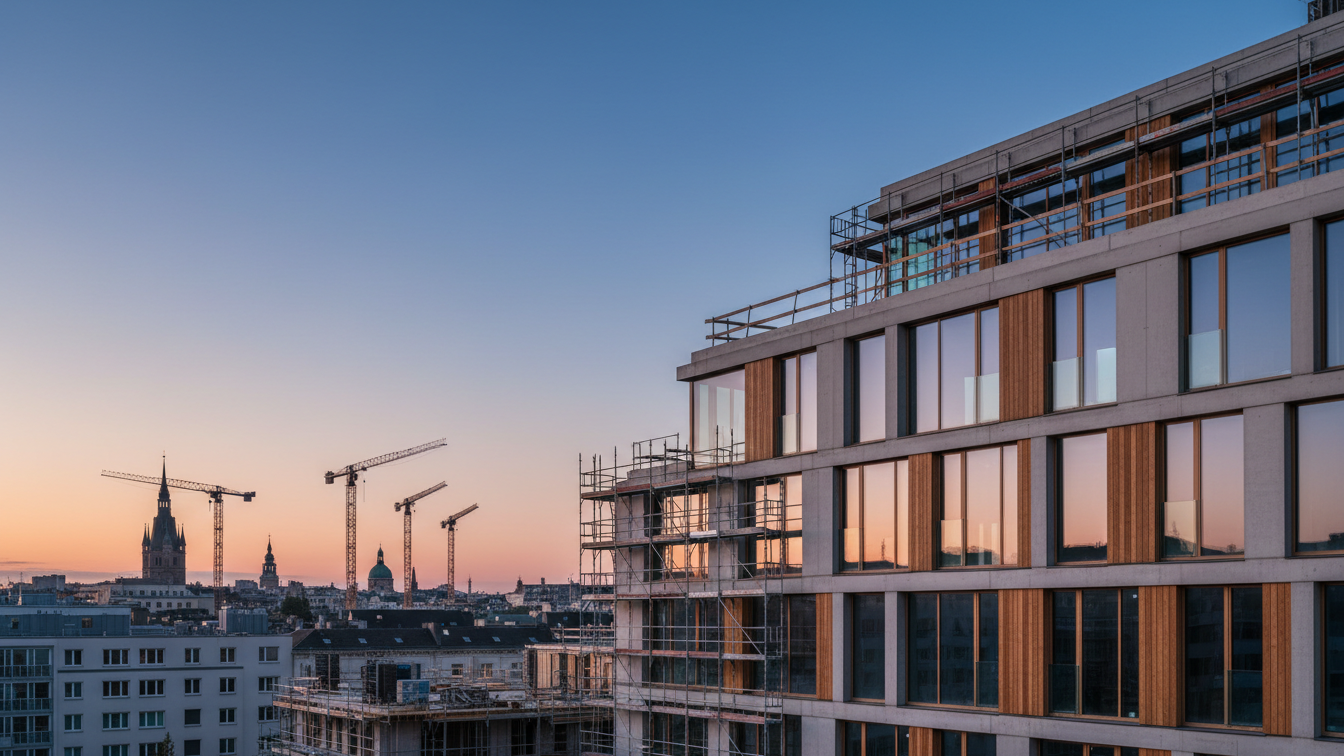 Wohnbauprojekt F40 in Stuttgart trotz Insolvenz fertiggestellt – KI-generiertes Symbolbild