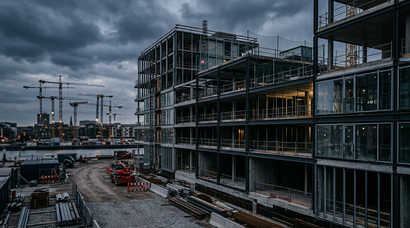 Vertriebsstart für 124 Neubauhäuser in Krefeld-Uerdingen – KI-generiertes Symbolbild